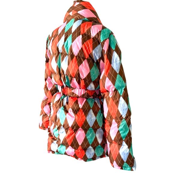 EUC $450 Rachel Antonoff Colorful Argyle Belted Puffer - Size Small - Picture 8 of 14